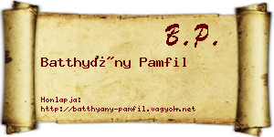 Batthyány Pamfil névjegykártya